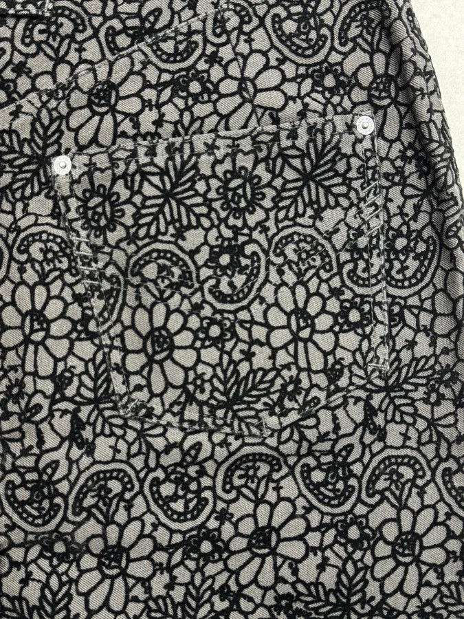 1990s Jean Paul Gaultier Black Flower Velvet Patrern Skirt NFGaKqy 9