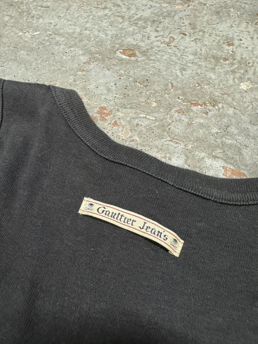 1990s Jean Paul Gaultier Black Naked Cross Long Dress LooWSVD 5