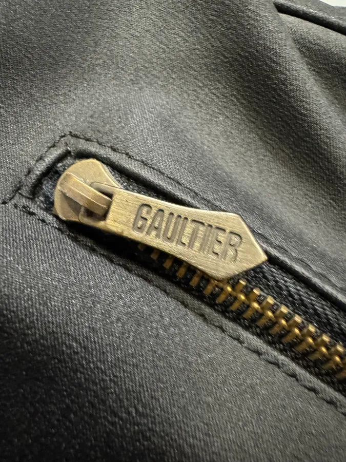 1990s Jean Paul Gaultier Black Nylon Messenger Gold World Map Bag egmkDhx 10