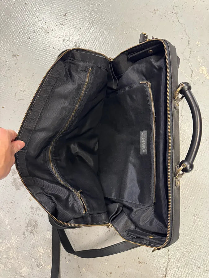 1990s Jean Paul Gaultier Black Nylon Messenger Gold World Map Bag egmkDhx 9