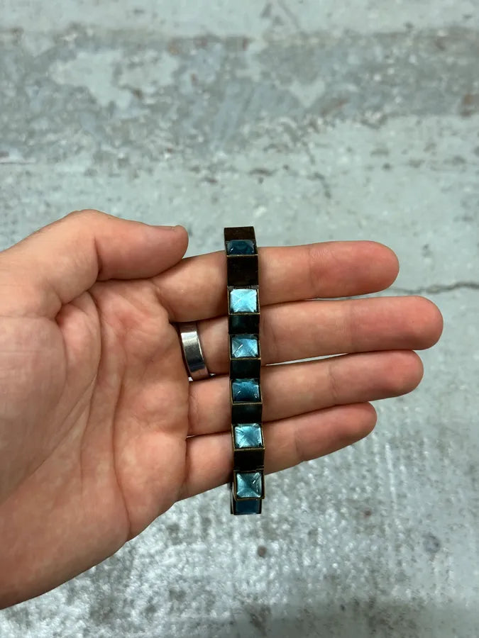 1990s Jean Paul Gaultier Blue Faceted Stone Bracelet pNsnNEg 1