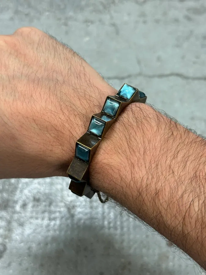 1990s Jean Paul Gaultier Blue Faceted Stone Bracelet pNsnNEg 3