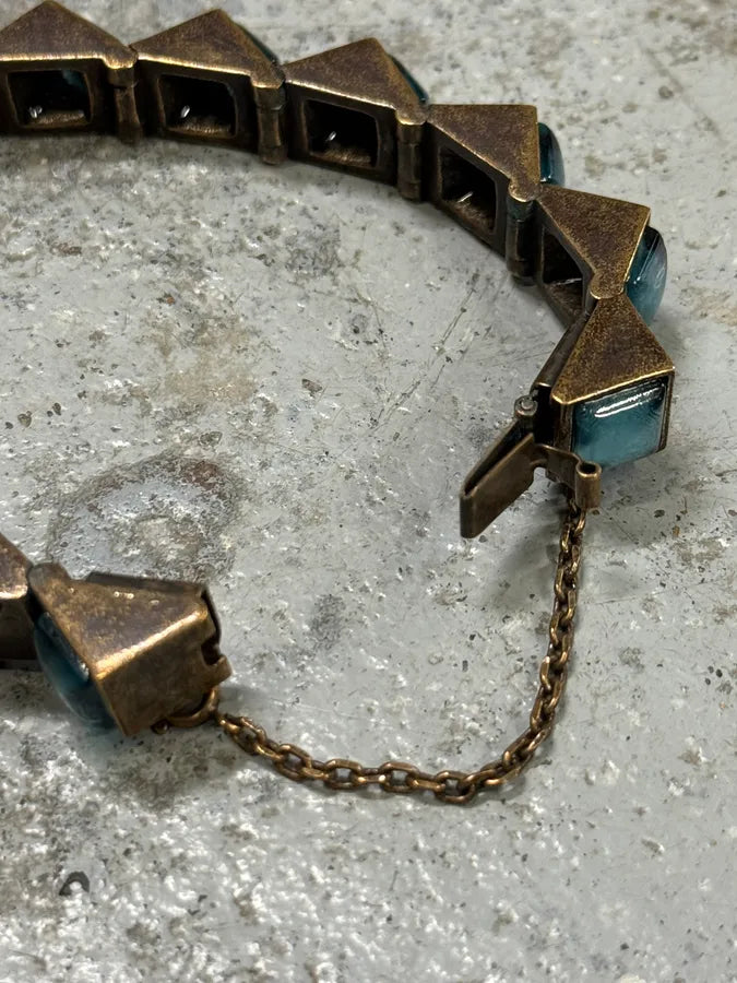 1990s Jean Paul Gaultier Blue Faceted Stone Bracelet pNsnNEg 6