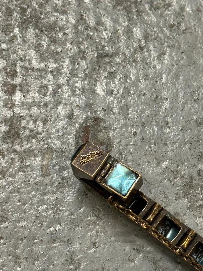 1990s Jean Paul Gaultier Blue Faceted Stone Bracelet pNsnNEg 7