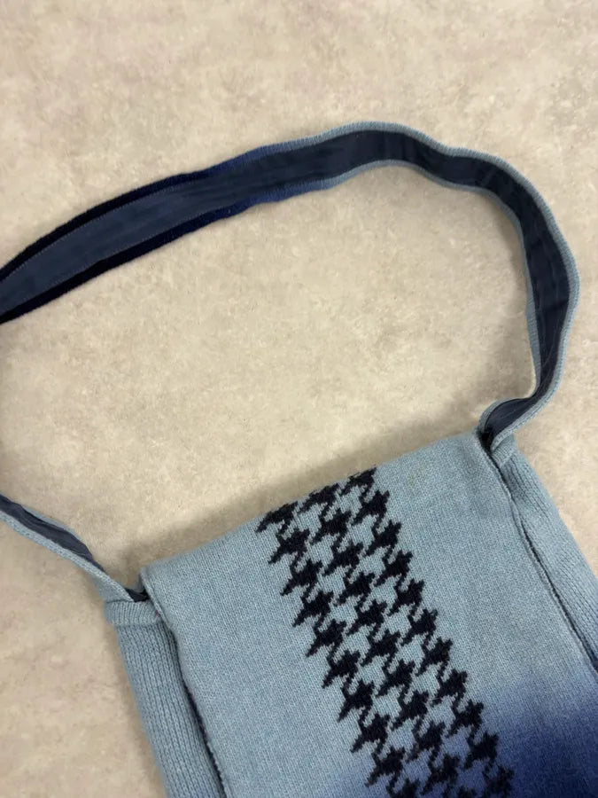 1990s Jean Paul Gaultier Blue Gradiant Pattern Wool Shoulder Bag XjtTmRd 4