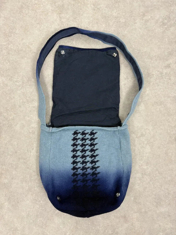 1990s Jean Paul Gaultier Blue Gradiant Pattern Wool Shoulder Bag XjtTmRd 6
