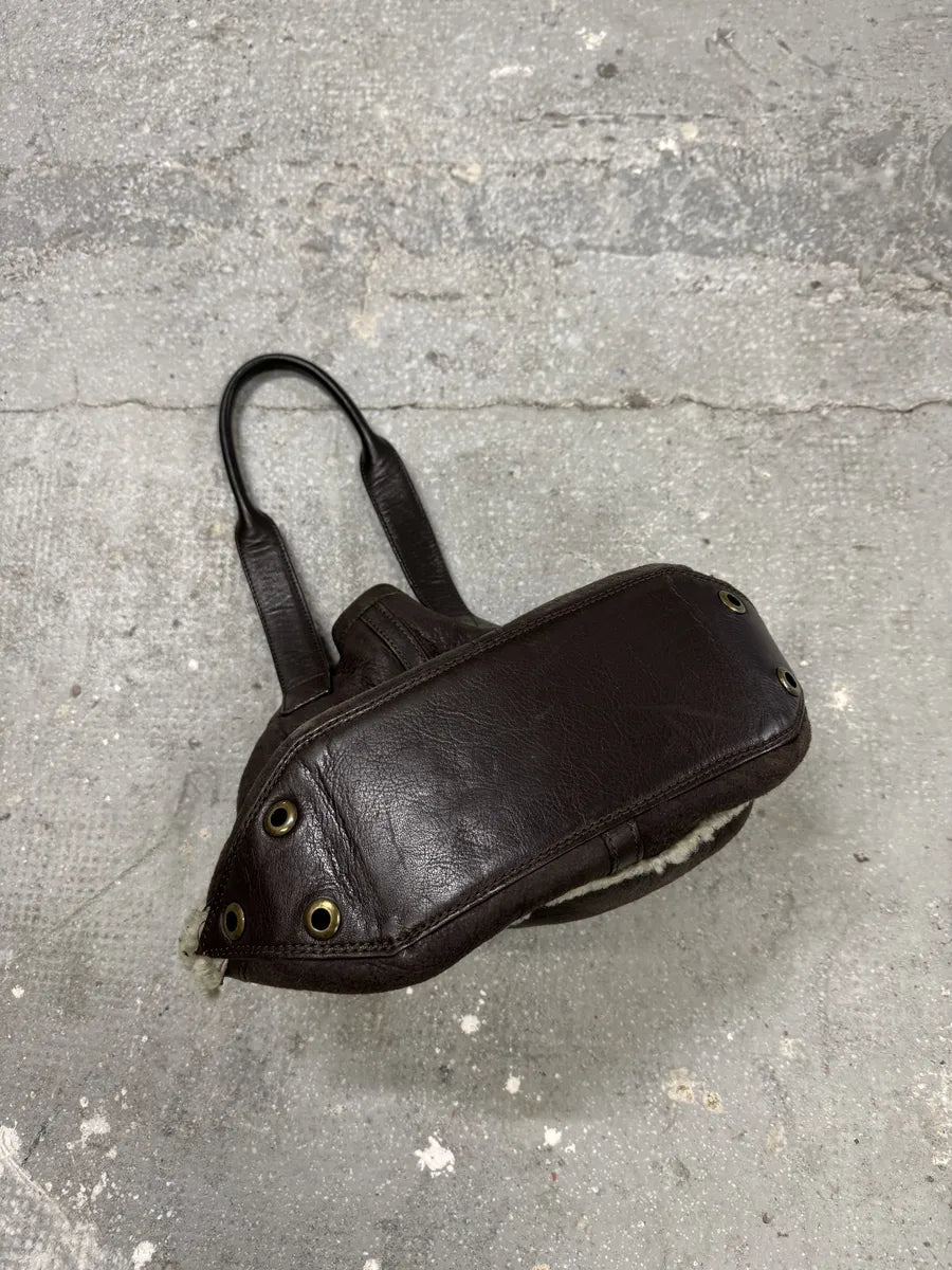 1990s Jean Paul Gaultier Brown Leather Shearling Bag jkGdvsN 3