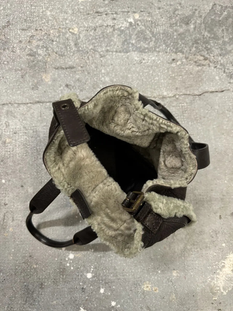 1990s Jean Paul Gaultier Brown Leather Shearling Bag jkGdvsN 8