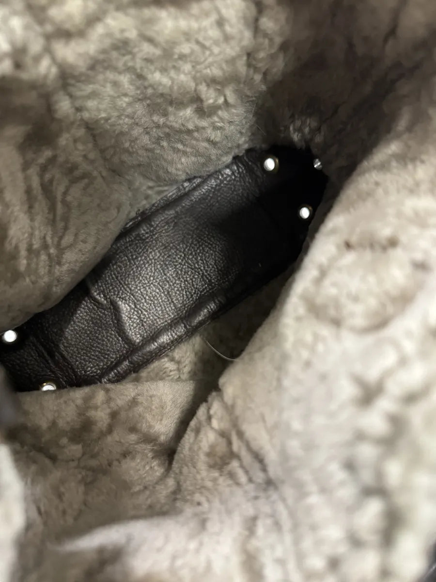 1990s Jean Paul Gaultier Brown Leather Shearling Bag jkGdvsN 7