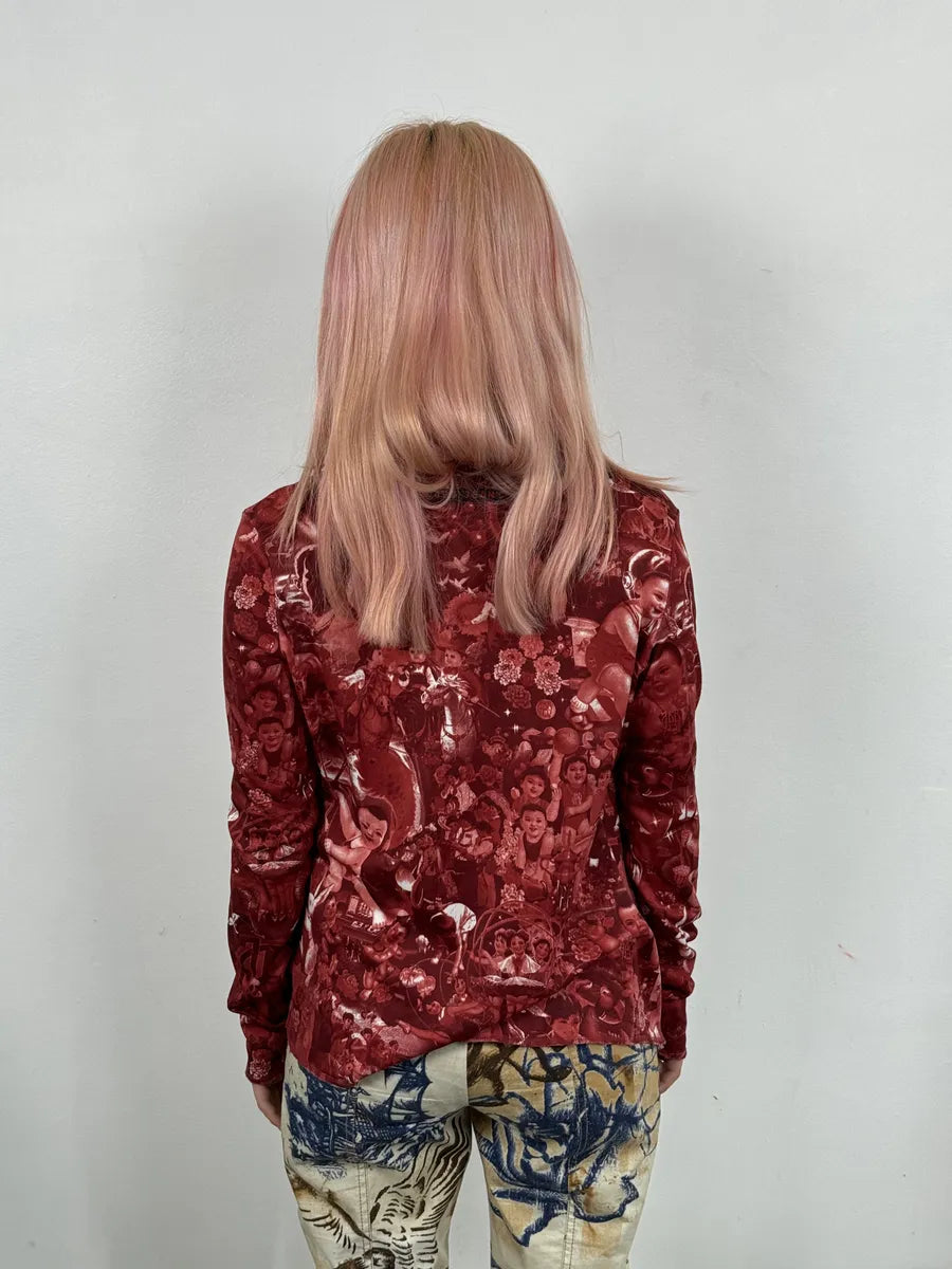 1990s Jean Paul Gaultier Burgundy Baby Asian World Shirt RyAGsOa 3