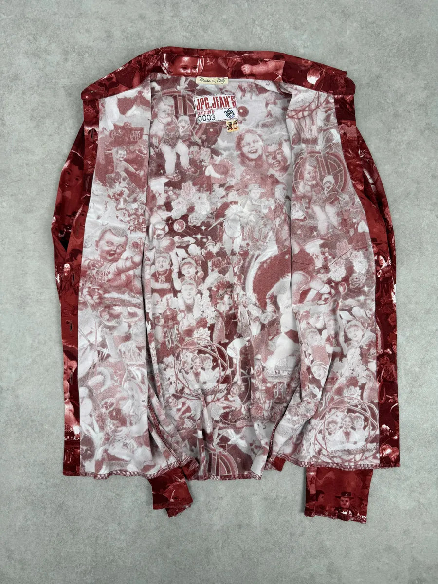 1990s Jean Paul Gaultier Burgundy Baby Asian World Shirt RyAGsOa 5