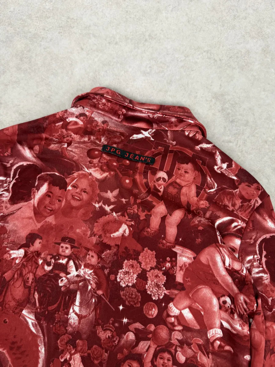 1990s Jean Paul Gaultier Burgundy Baby Asian World Shirt RyAGsOa 6
