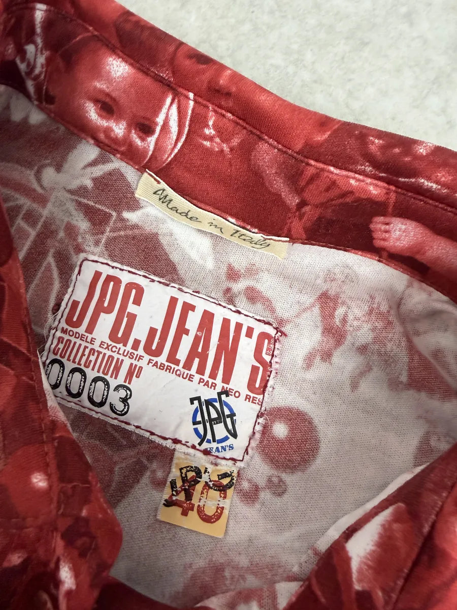 1990s Jean Paul Gaultier Burgundy Baby Asian World Shirt RyAGsOa 9