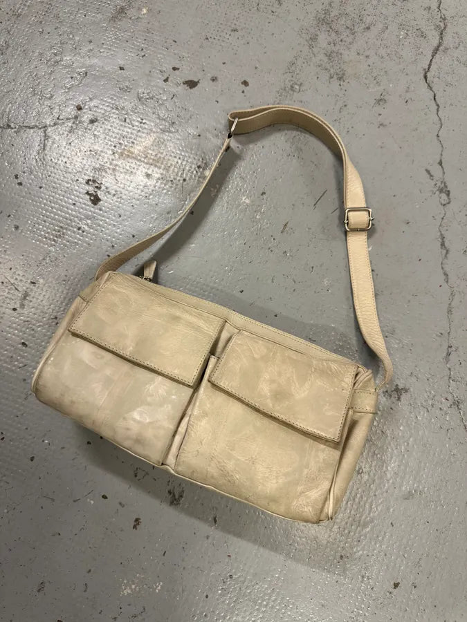 1990s Jean Paul Gaultier Dietrich Cream Leather Face Print Shoulder Bag XCfPFsG 2