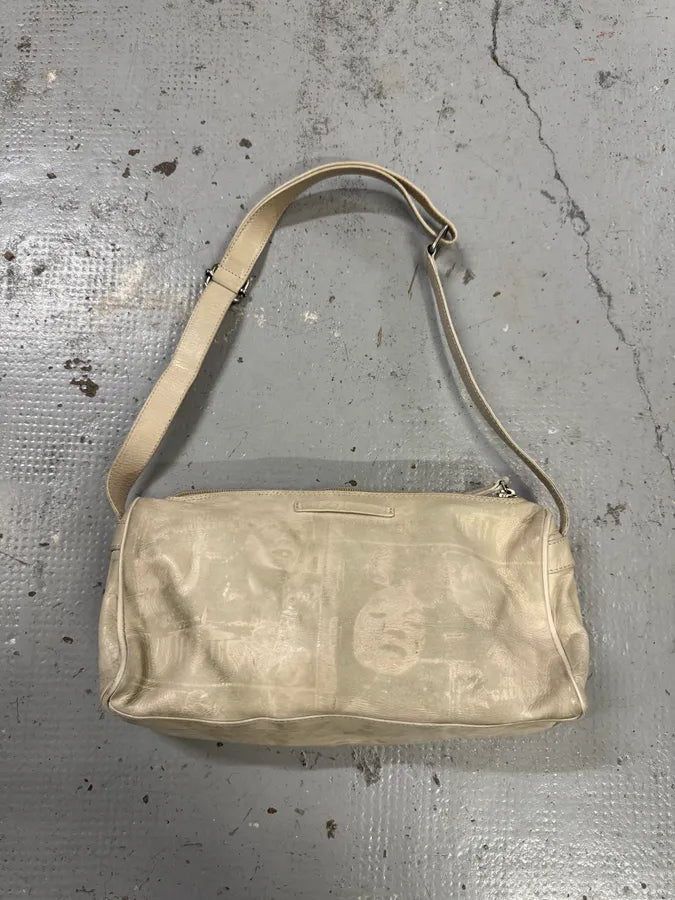 1990s Jean Paul Gaultier Dietrich Cream Leather Face Print Shoulder Bag XCfPFsG 5