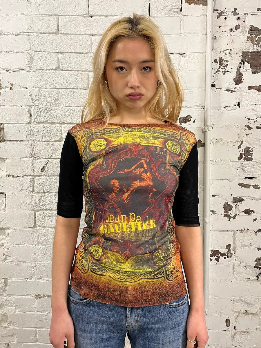 1990s Jean Paul Gaultier Dramatic Love Mesh Top cgjhDJy 1