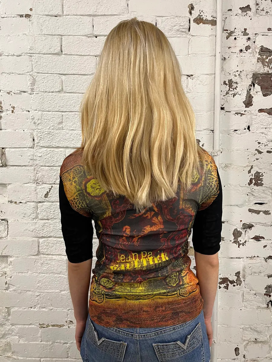 1990s Jean Paul Gaultier Dramatic Love Mesh Top cgjhDJy 2