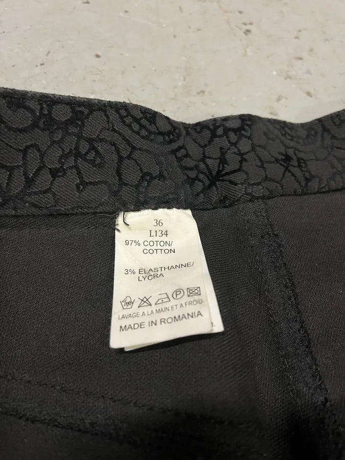 1990s Jean Paul Gaultier Glamour Velvet Black Denim Pants BPfgkhx 6