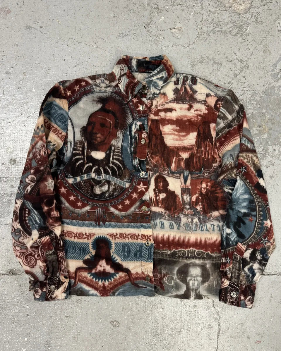 1990s Jean Paul Gaultier Native American Indian Contemporary Shirt zrzxwah 0