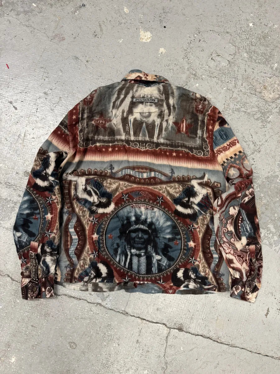 1990s Jean Paul Gaultier Native American Indian Contemporary Shirt zrzxwah 1