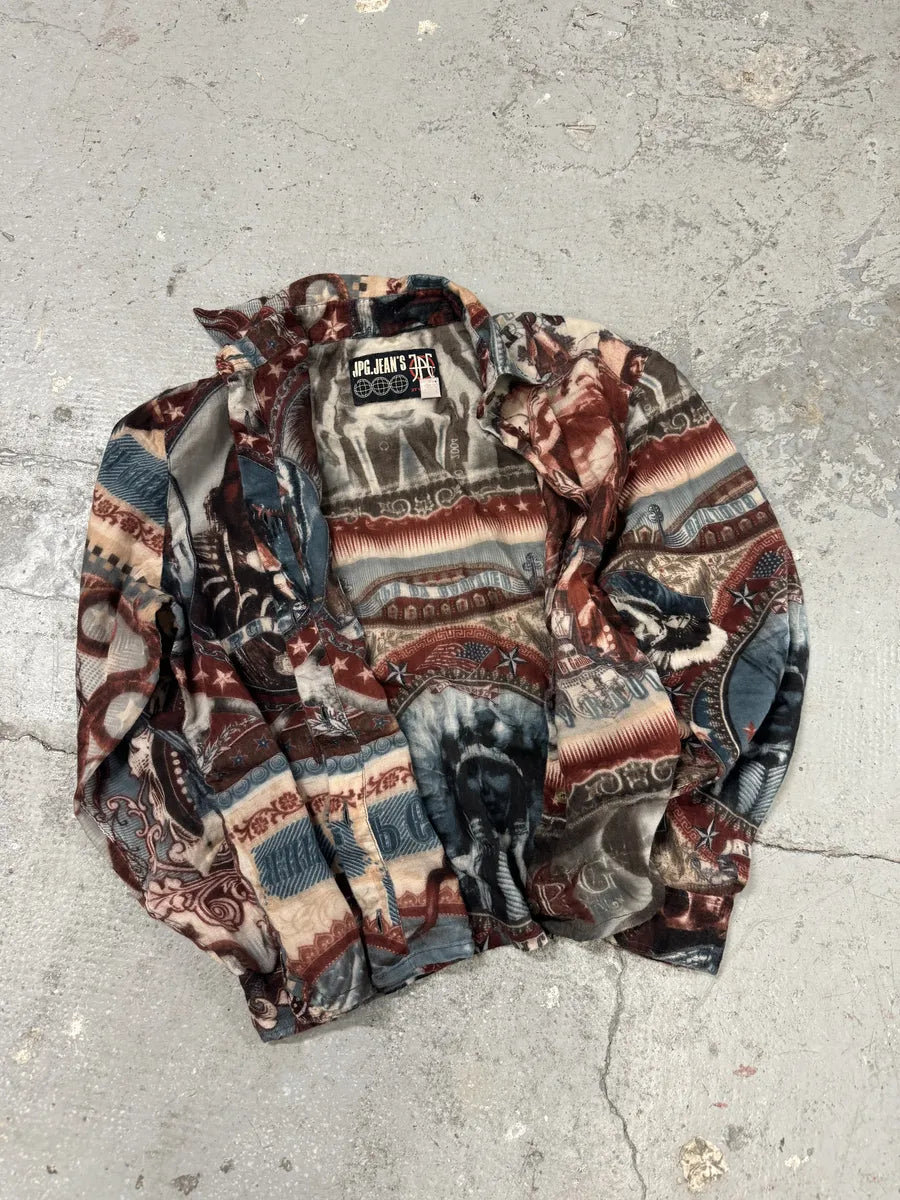 1990s Jean Paul Gaultier Native American Indian Contemporary Shirt (XS) 5