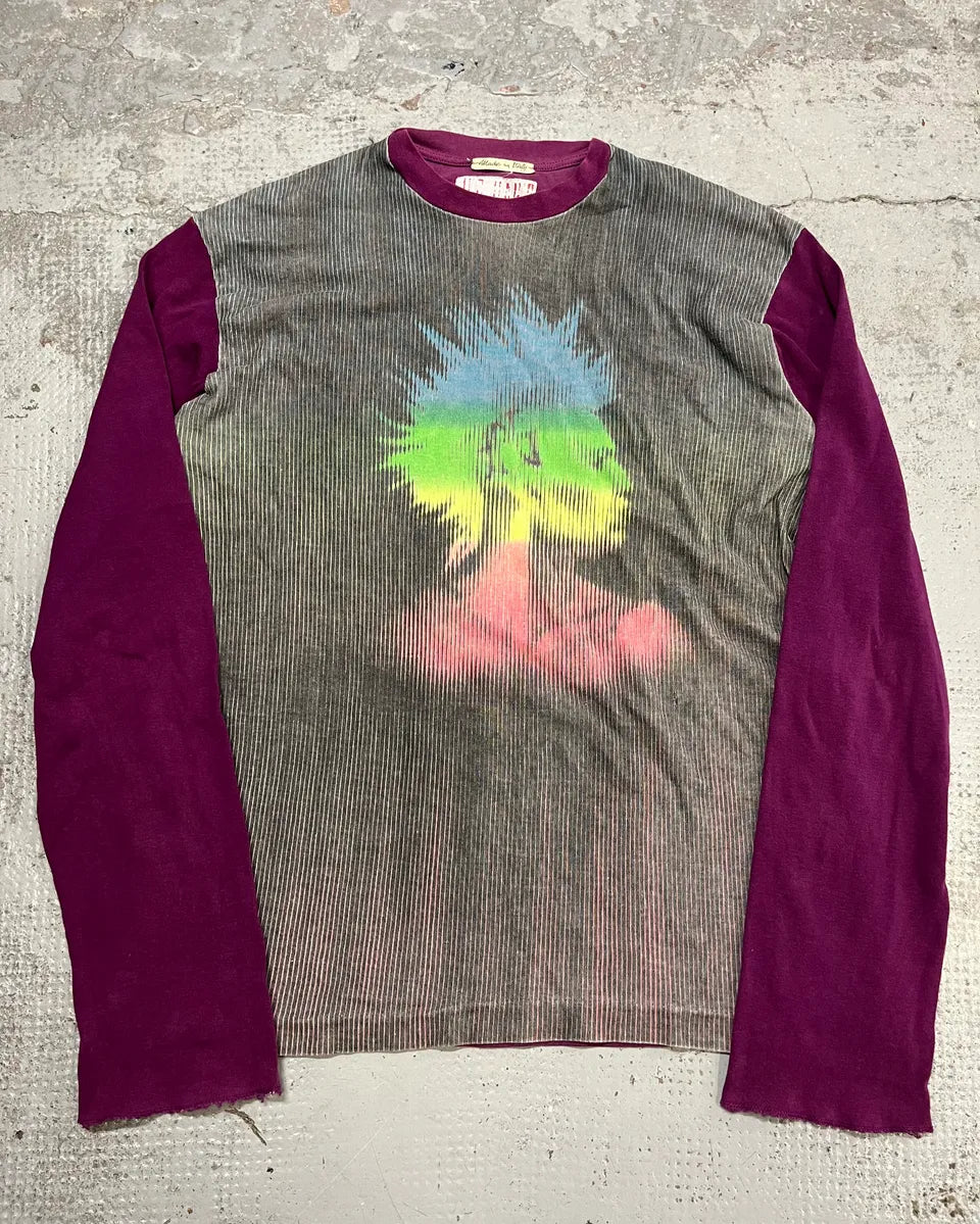 1990s Jean Paul Gaultier Punk Grey & Purple Longsleeve  rdLNsbD 0