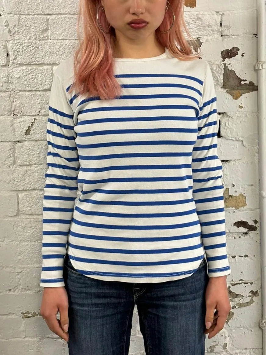 1990s Jean Paul Gaultier Sailor White & Blue Stripes Longsleeves kmfGhWd 0