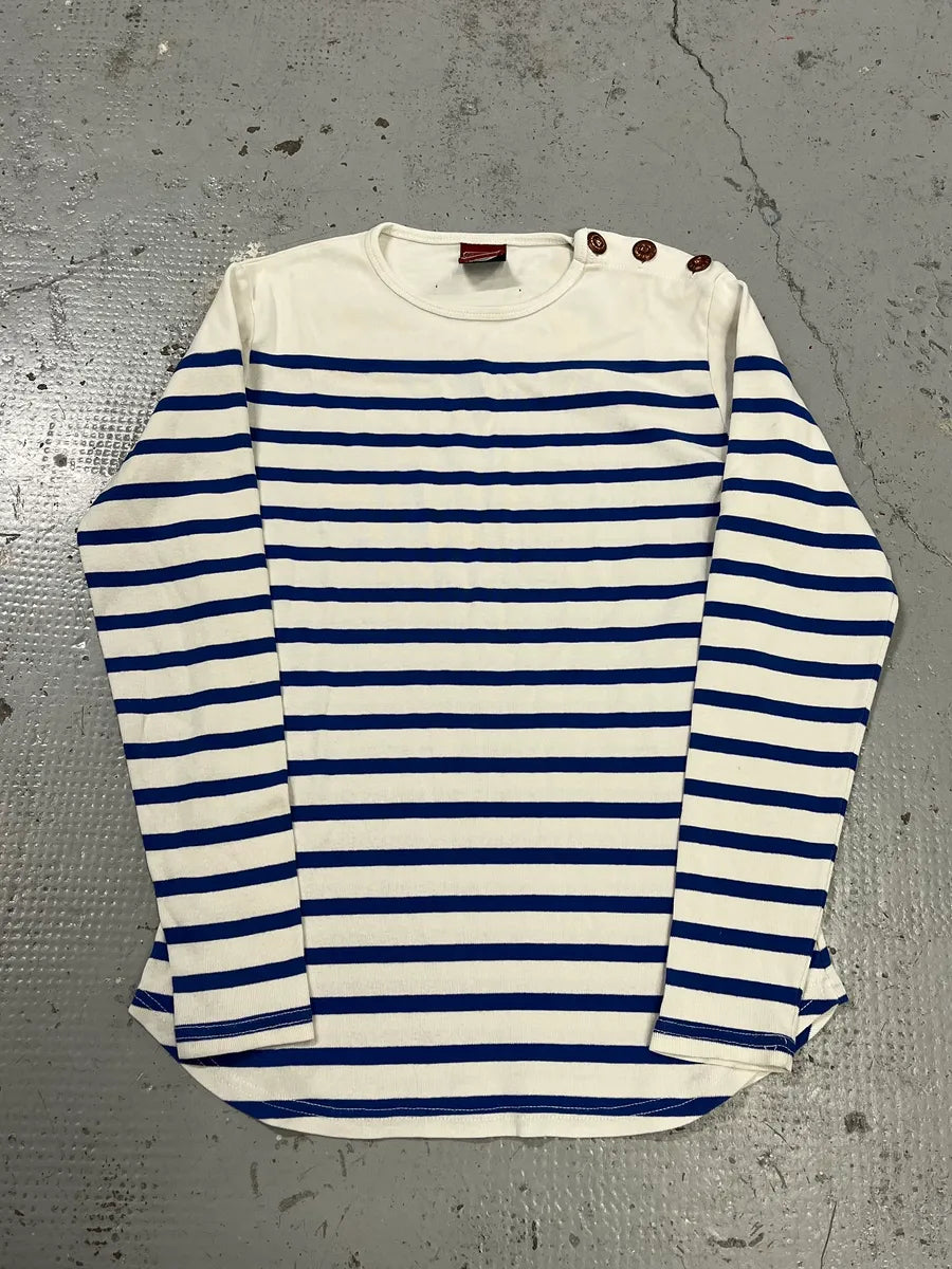 1990s Jean Paul Gaultier Sailor White & Blue Stripes Longsleeves kmfGhWd 4