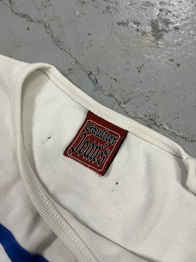 1990s Jean Paul Gaultier Sailor White & Blue Stripes Longsleeves kmfGhWd 9
