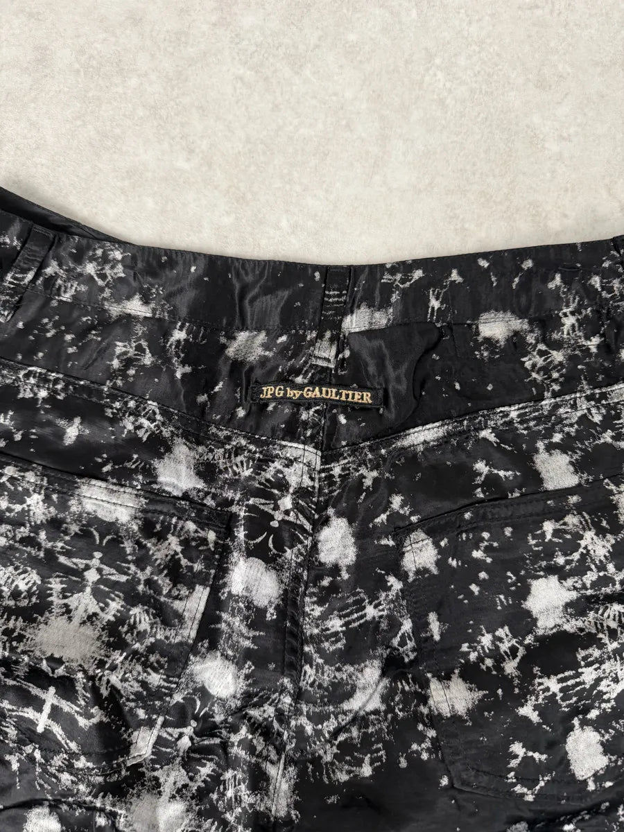 1990s Jean Paul Gaultier Satin Tie Dye Archive Black Pants qNQSKJD 10