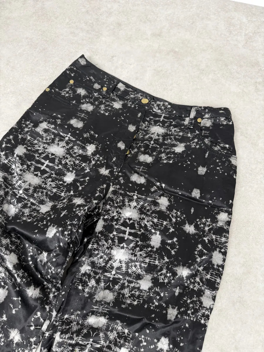 1990s Jean Paul Gaultier Satin Tie Dye Archive Black Pants qNQSKJD 9