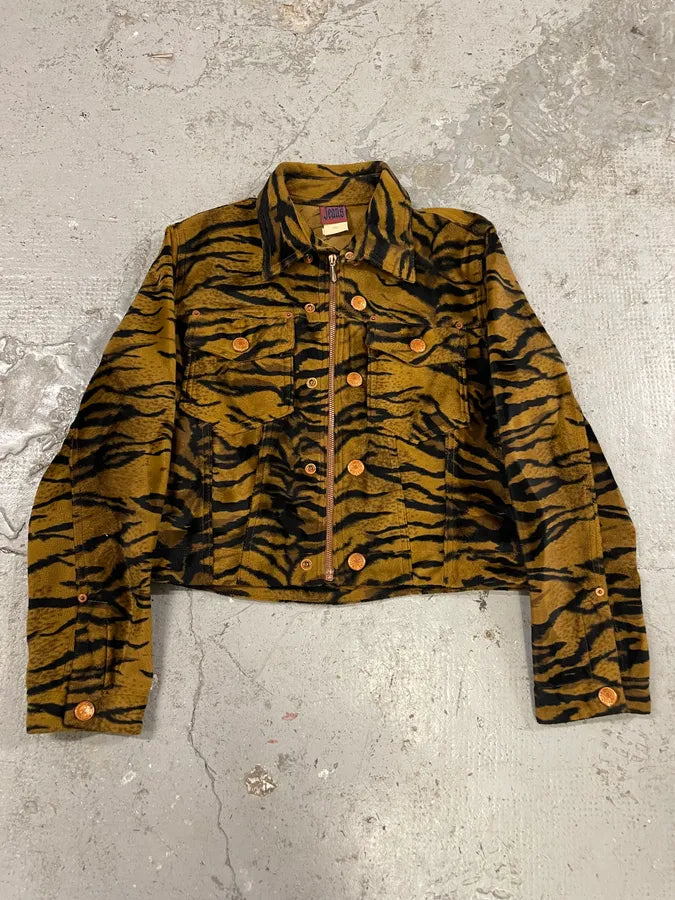 1990s Jean Paul Gaultier Savage Yellow Safari Zebra Jacket (S/M) uoKQkNc 0