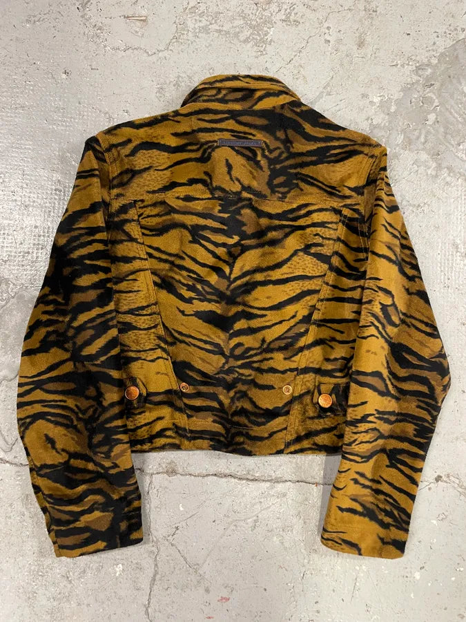1990s Jean Paul Gaultier Savage Yellow Safari Zebra Jacket (S/M) uoKQkNc 3