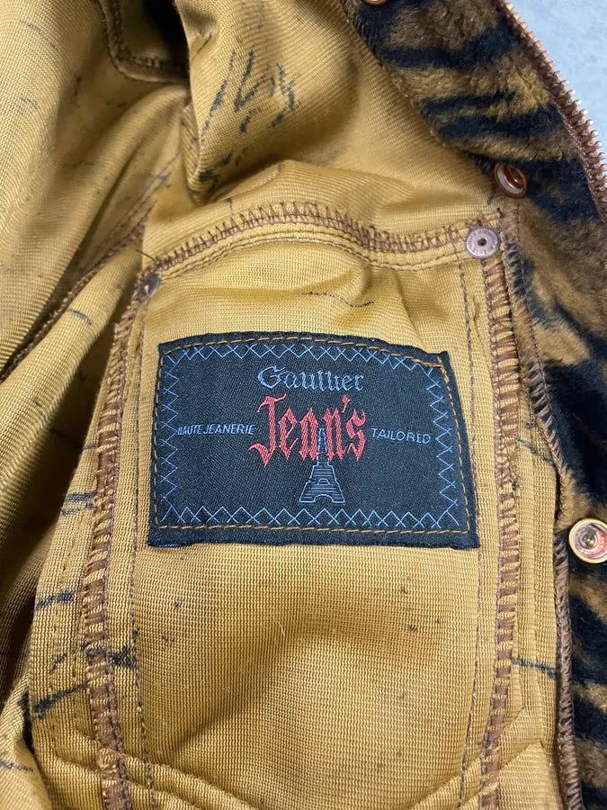 1990s Jean Paul Gaultier Savage Yellow Safari Zebra Jacket (S/M) uoKQkNc 8