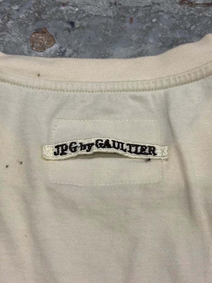 1990s Jean Paul Gaultier Snake Woman Creamy Longsleeves DbxlihG 6