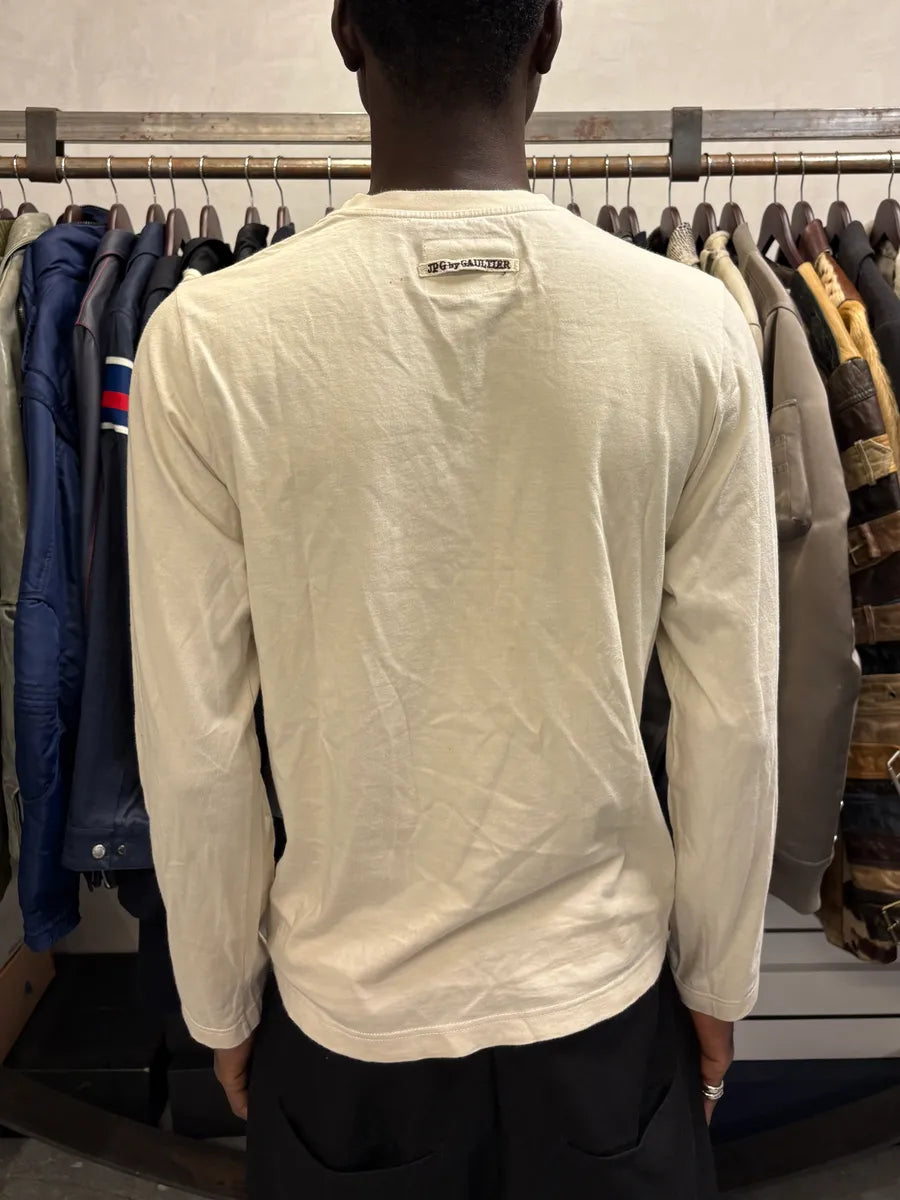 1990s Jean Paul Gaultier Snake Woman Creamy Longsleeves DbxlihG 2