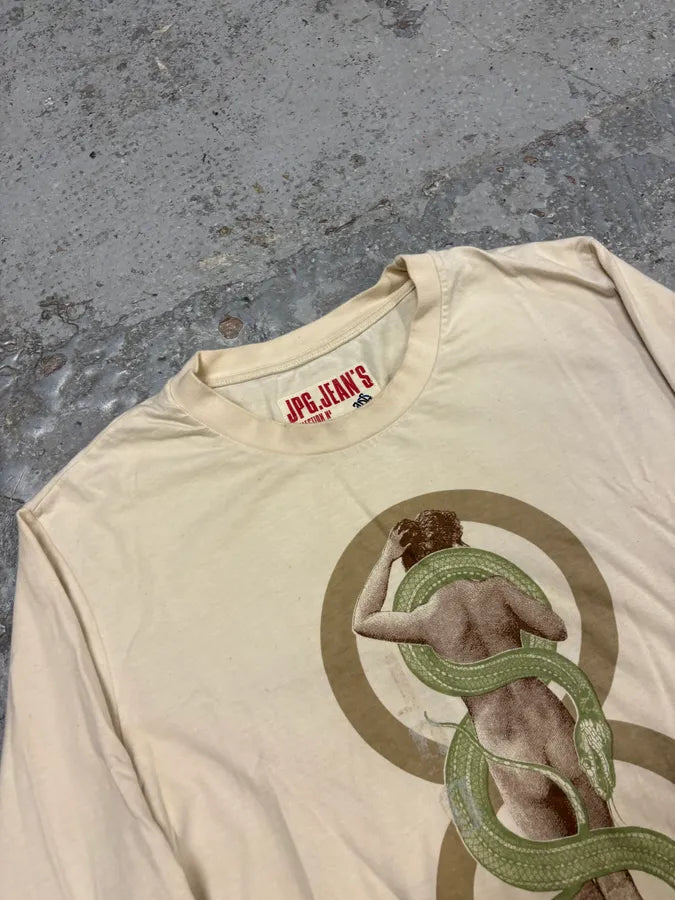 1990s Jean Paul Gaultier Snake Woman Creamy Longsleeves DbxlihG 4