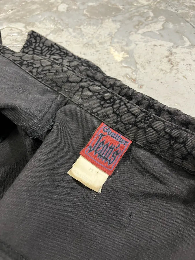 1990s Jean Paul Gaultier Velvet Floral Black Cropped Jacket ngzJTFt 10