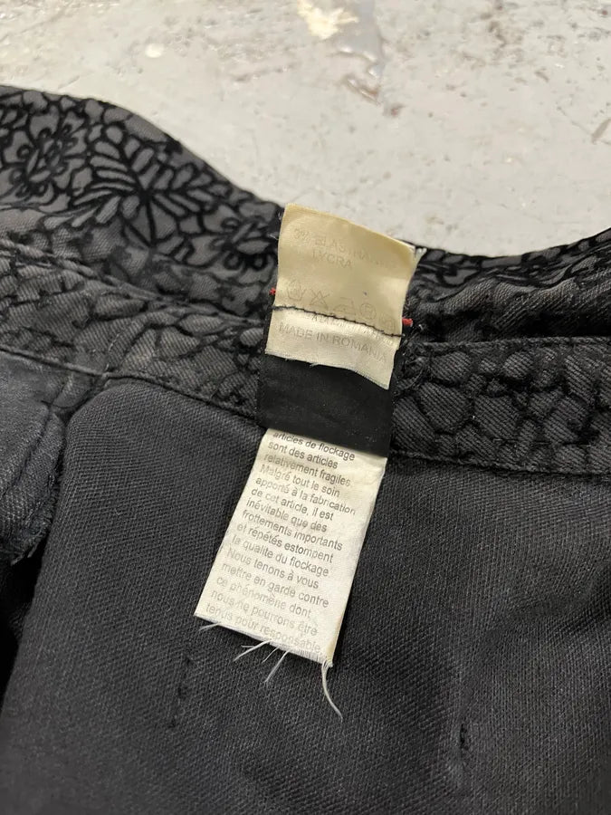 1990s Jean Paul Gaultier Velvet Floral Black Cropped Jacket ngzJTFt 11