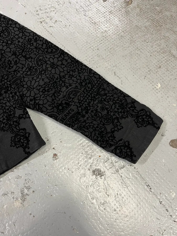 1990s Jean Paul Gaultier Velvet Floral Black Cropped Jacket ngzJTFt 5