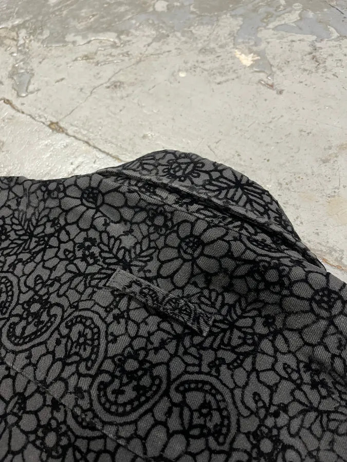 1990s Jean Paul Gaultier Velvet Floral Black Cropped Jacket ngzJTFt 8