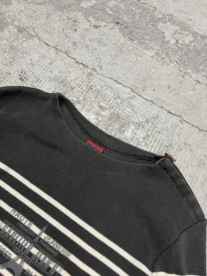 1990s Jean Paul Gaultier White & Navy Striped Marine Sweater cGvNzqo 1