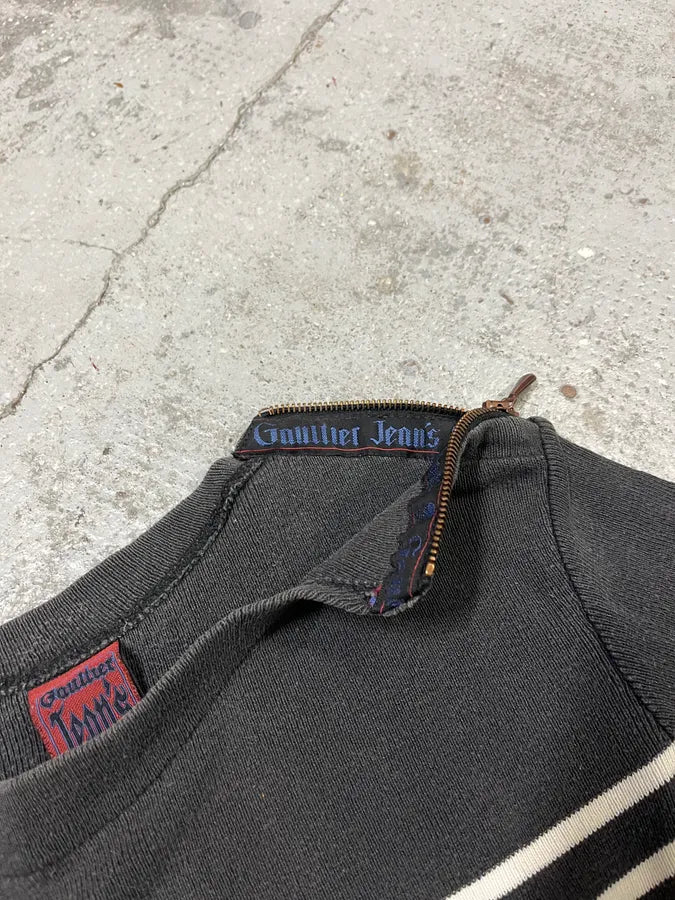 1990s Jean Paul Gaultier White & Navy Striped Marine Sweater cGvNzqo 2