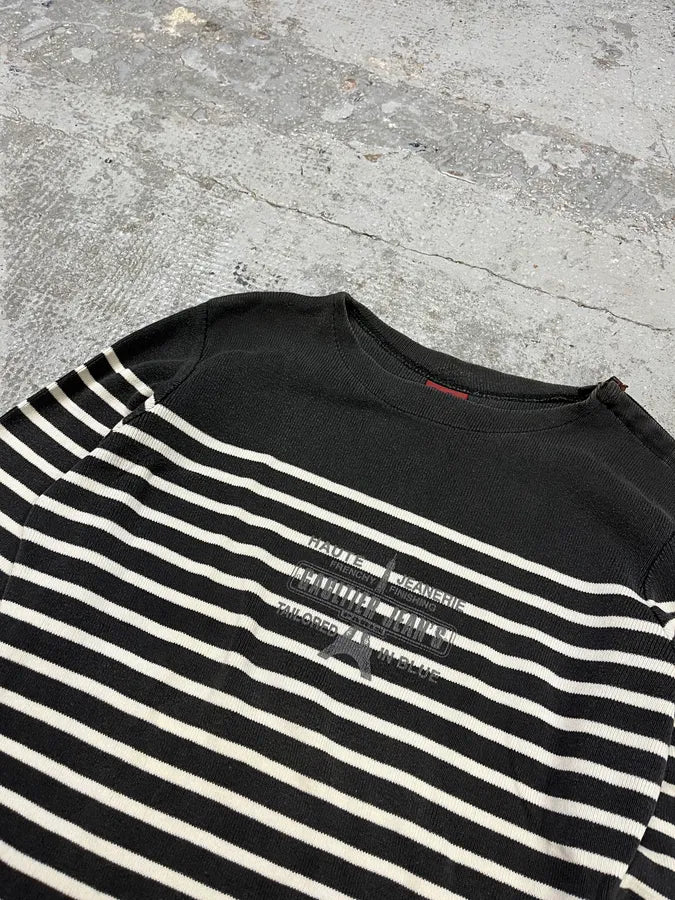 1990s Jean Paul Gaultier White & Navy Striped Marine Sweater cGvNzqo 3