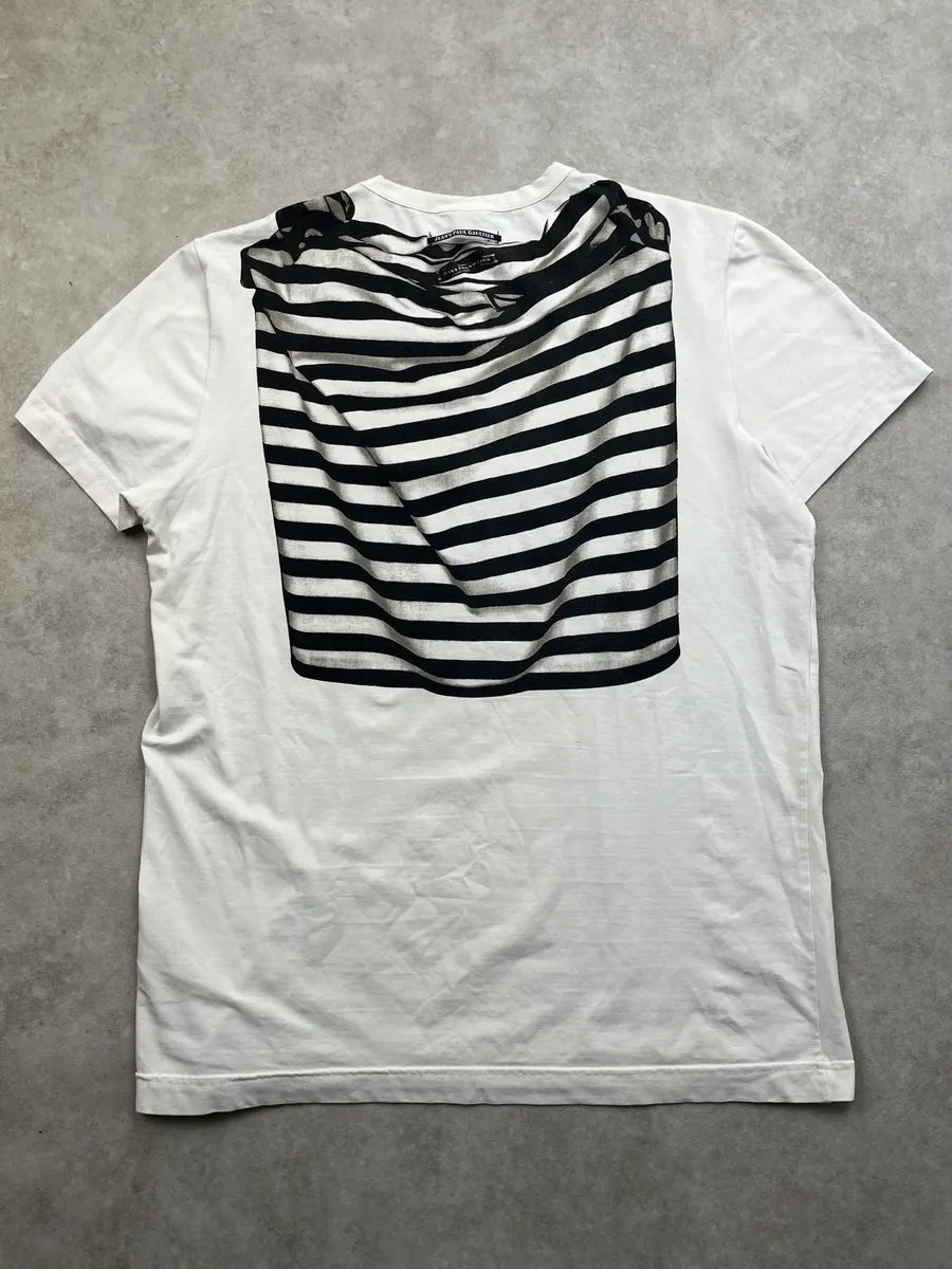 1990s Jean Paul Gaultier White Sailor Trompe-l’oeil T-Shirt VkKQpVd 7