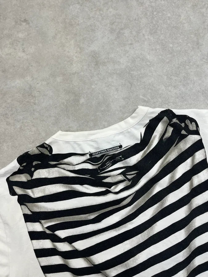 1990s Jean Paul Gaultier White Sailor Trompe-l’oeil T-Shirt VkKQpVd 9