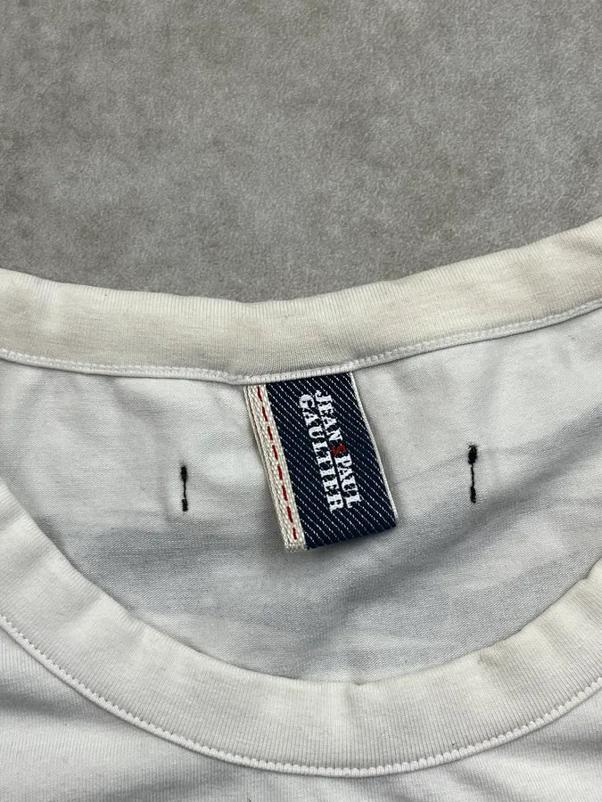 1990s Jean Paul Gaultier White Sailor Trompe-l’oeil T-Shirt VkKQpVd 5