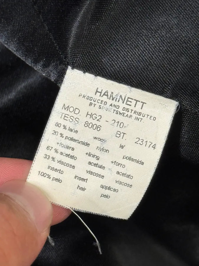 1990s Katharine Hamnett Black Wool Fur Sleeves Jacket CIpXJkK 7