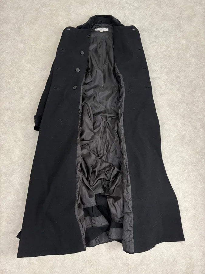 1990s Katherine Hamnett Black Wool Classy Long Coat ZxyDidP 5