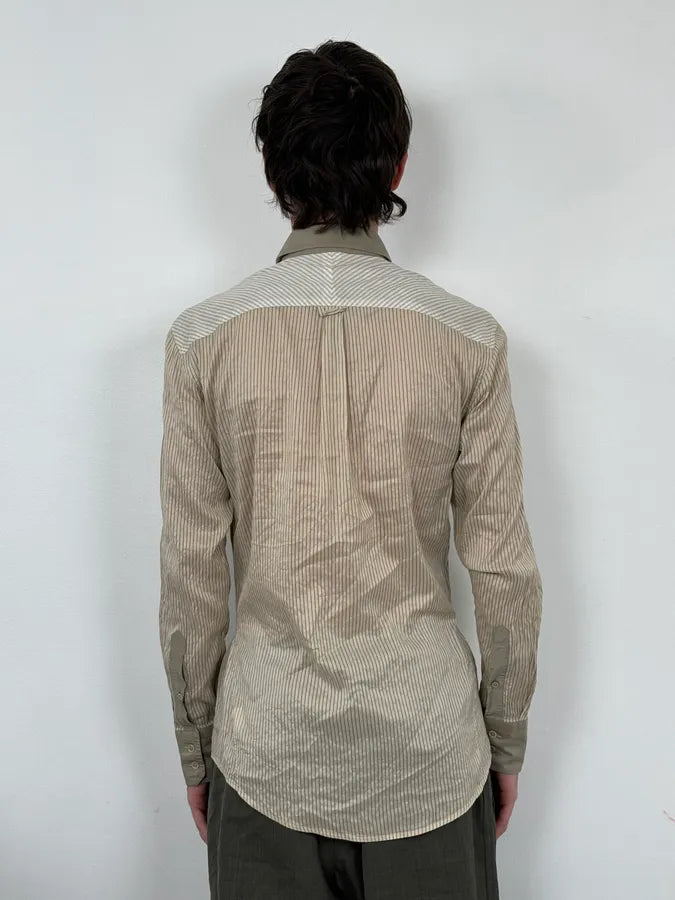 1990s Kenzo Beige & Light Green Patchwork Vest Shirt BKprjmp 2